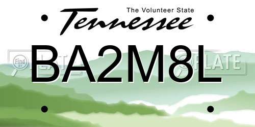 BA2M8L Tennessee License Plate