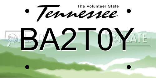 BA2T0Y Tennessee License Plate