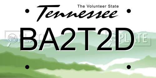 BA2T2D Tennessee License Plate