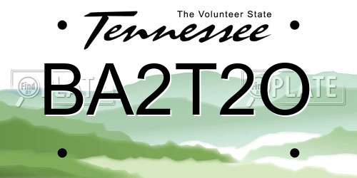 BA2T2O Tennessee License Plate
