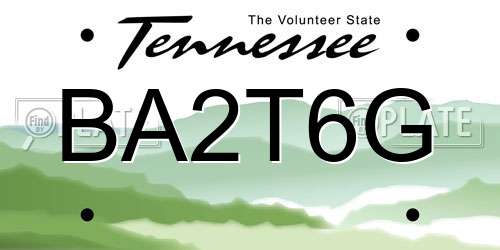 BA2T6G Tennessee License Plate