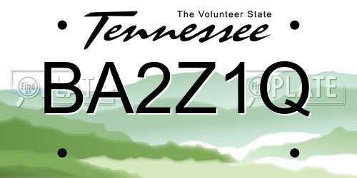 BA2Z1Q Tennessee License Plate