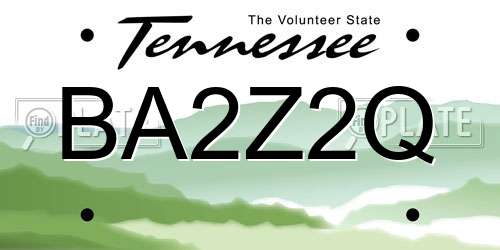 BA2Z2Q Tennessee License Plate
