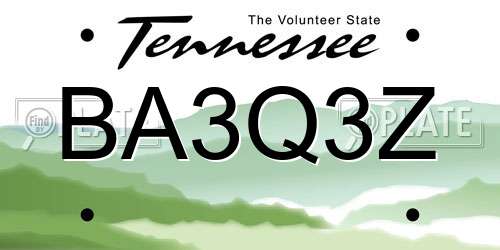 BA3Q3Z Tennessee License Plate
