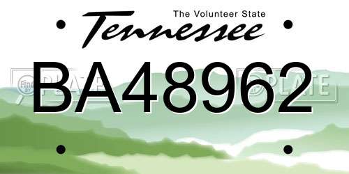 BA48962 Tennessee License Plate