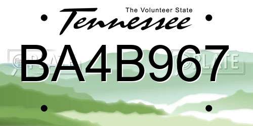 BA4B967 Tennessee License Plate