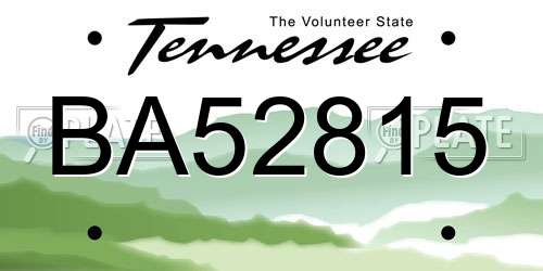 BA52815 Tennessee License Plate