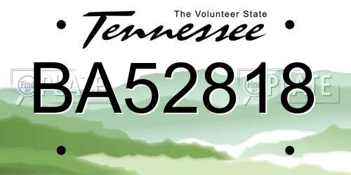 BA52818 Tennessee License Plate