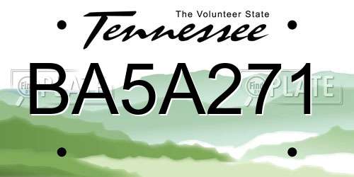 BA5A271 Tennessee License Plate
