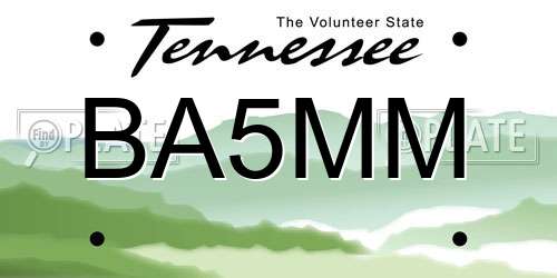 BA5MM Tennessee License Plate