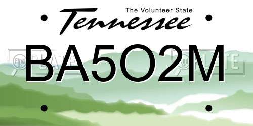 BA5O2M Tennessee License Plate