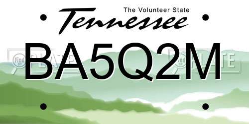 BA5Q2M Tennessee License Plate