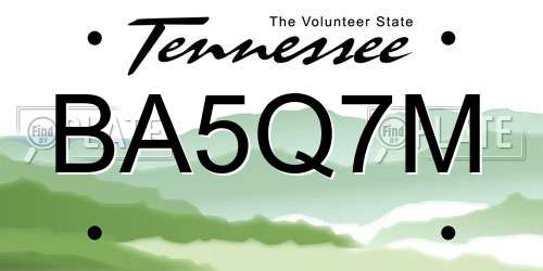 BA5Q7M Tennessee License Plate