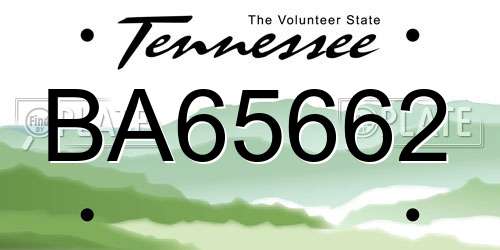 BA65662 Tennessee License Plate