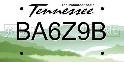 BA6Z9B Tennessee License Plate