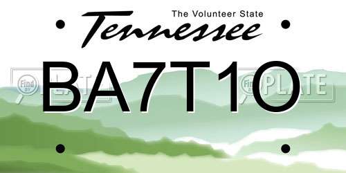 BA7T1O Tennessee License Plate