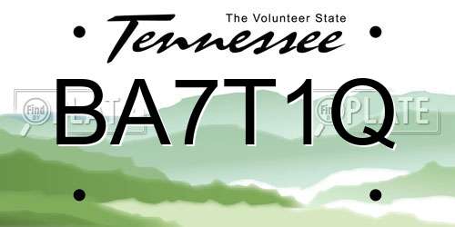 BA7T1Q Tennessee License Plate