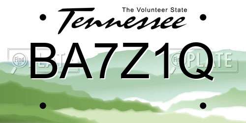BA7Z1Q Tennessee License Plate