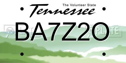BA7Z2O Tennessee License Plate