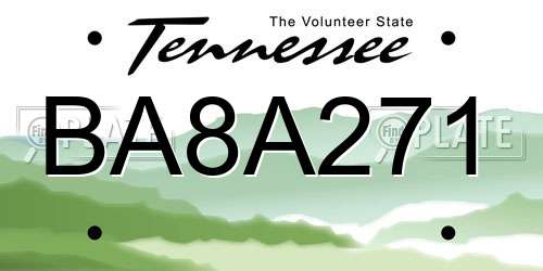 BA8A271 Tennessee License Plate