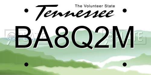 BA8Q2M Tennessee License Plate