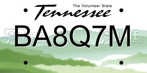 BA8Q7M Tennessee License Plate