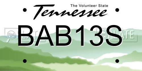 BAB13S Tennessee License Plate