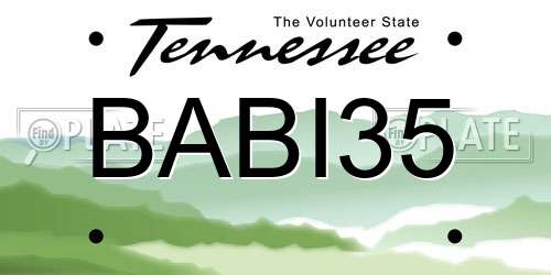 BABI35 Tennessee License Plate