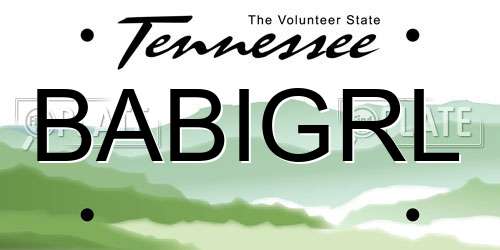 BABIGRL Tennessee License Plate