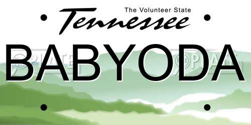 BABYODA Tennessee License Plate