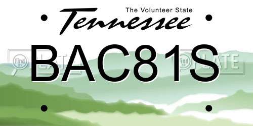 BAC81S Tennessee License Plate