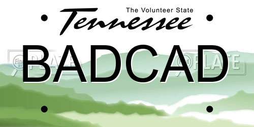 BADCAD Tennessee License Plate
