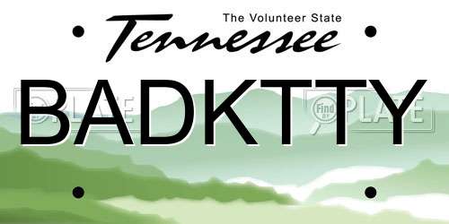 BADKTTY Tennessee License Plate