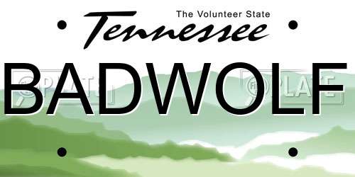 BADWOLF Tennessee License Plate