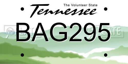 BAG295 Tennessee License Plate