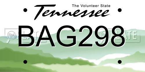 BAG298 Tennessee License Plate