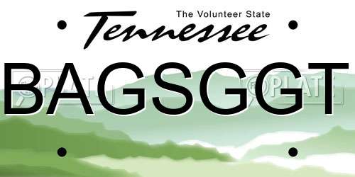 BAGSGGT Tennessee License Plate