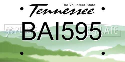 BAI595 Tennessee License Plate