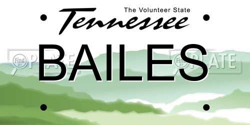 BAILES Tennessee License Plate