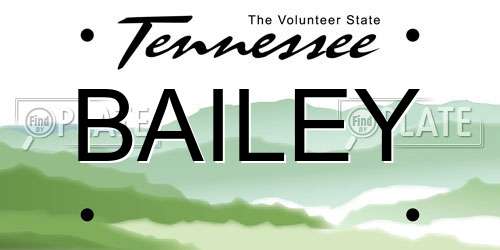 BAILEY Tennessee License Plate