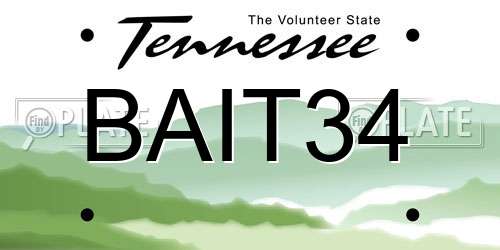 BAIT34 Tennessee License Plate