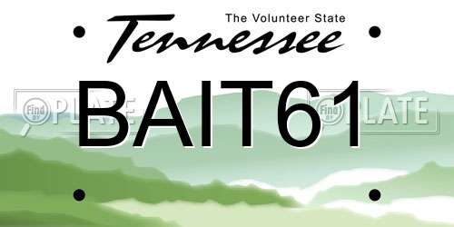 BAIT61 Tennessee License Plate