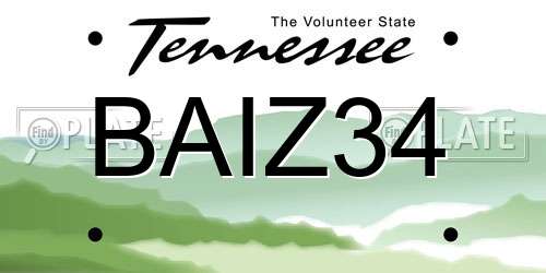 BAIZ34 Tennessee License Plate