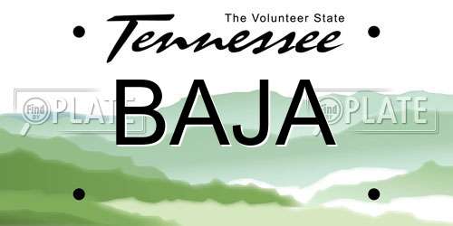 BAJA Tennessee License Plate