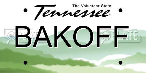 BAKOFF Tennessee License Plate