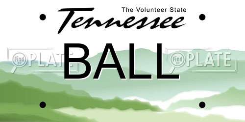 BALL Tennessee License Plate