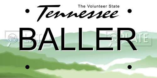BALLER Tennessee License Plate