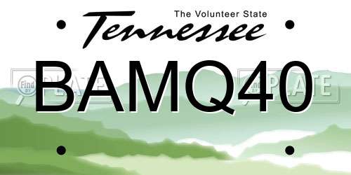 BAMQ40 Tennessee License Plate