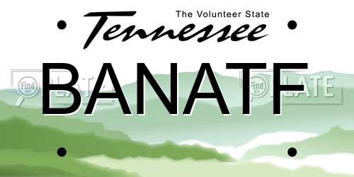 BANATF Tennessee License Plate
