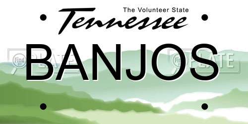 BANJOS Tennessee License Plate
